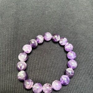 Purple natural amethyst Beaded Bracelet
